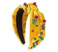 Mardi Gras Hair Accessories, Carnival Hairband, Mardi Gras Headband, Jeweled Headband, Thick Hairband For Carnival, Wide Headband For Parade, Mardi Gras Hair Accessories For Women, Colorful Carnival H