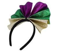 Mardi Gras Headband Bow, Sequin Hair Bow Headband, Mardi Grass Headband Decoration, Cute Headbands Bows, Hair Band For Mardi Gras, Hair Accessory For Women, Mardi Grass Hair Bow, Party Hair
