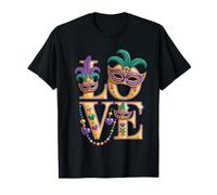 Mardi Gras Love Beads Mask Parade Cajun NOLA Nueva Orleans Camiseta
