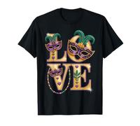 Mardi Gras Love Beads Mask Parade Cajun NOLA Nueva Orleans Camiseta