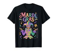 Mardi Gras Negro Jester Beads Cajun Parade NOLA Camiseta