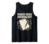 Mardi Gras Periodista Reportero Noticias Escritor Mardi Gras Desfile Camiseta sin Mangas