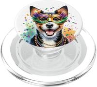 Mardi Gras Teddy Roosevelt Terrier Perro PopSockets PopGrip para MagSafe