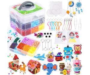 Mardo Cuentas para planchar, 11500 Piezas Hama Beads, 60 modelos, Guía del Usuario, Creación DIY de Joyas, Decoración y Ideas de Manualidades 3D para Niños (24 Colores)