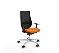 Mardos traslack similpiel naranja brazos 1d base aluminio ruedas 65mm