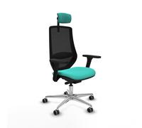 Piqueras y Crespo Silla Mardos operativa con Respaldo Fijo, cabecero 2D, Apoyo Lumbar 1D, Brazos 3D, Mecanismo Sincro/Traslack, para 24 Horas de Uso y Peso máximo de 120 Kg