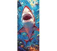 Mare Dipingere con i Numeri Adulti, Misura XXL 25x75cm,Squali Paint by Numbers Kit Principianti Con 3 Penne, Kit Fai Da Te, Hobby Creativi Adulti Regalo Donna Decorazioni Casa, (Senza Cornice) P0M-647