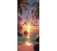Mare Dipingere con i Numeri Adulti, Misura XXL 30x90cm,Spiaggia Paint by Numbers Kit Principianti Con 3 Penne, Kit Fai Da Te, Hobby Creativi Adulti Regalo Donna Decorazioni, (Senza Cornice) P0M-643