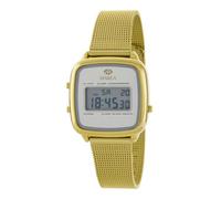 Marea B35363/4 Reloj Mujer - Digital LCD, Plateado, Caja Metal Dorado, Brazalete Acero Dorado, 3 ATM
