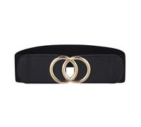 Marea Brava Cinturón Elástico Ancho para Mujer - Vintage Retro de Cuero PU con Hebilla Metálica, Ideal para Vestidos, Abrigos y Moda Diaria (LUNA)