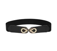 Marea Brava Cinturón Elástico Ancho para Mujer - Vintage Retro de Cuero PU con Hebilla Metálica, Ideal para Vestidos, Abrigos y Moda Diaria (NUDO)