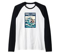 Mareas del Puño Ocean Legend Surfing Monkey Wave Camiseta Manga Raglan