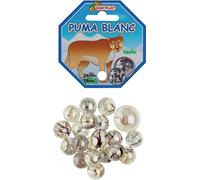 MaRécréation-MesBilles- Lot de 20 billes 16 mm + 1 calot 25 mm Puma Blanc Canicas, Color Colorido (COFALU KIM'PLAY S.A. A1804245)