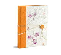 Mareli Álbum 23 x 30/30 Hojas de Papel de arroz Liso y Papel de arroz Floral con Cierre de botón y Cordel, Verde