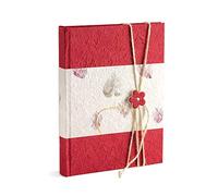 Mareli Álbum 23 x 30/30 Hojas de Papel de arroz Liso y Papel de arroz Floral con Cierre de botón y Cordel, Verde
