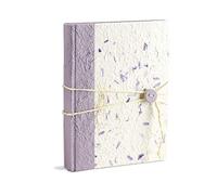 Mareli Álbum 23 x 30/30 Hojas de Papel de arroz Liso y Papel de arroz Floral con Cierre de botón y Cordel, Verde