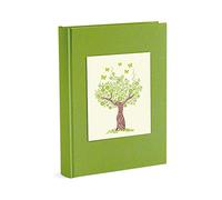 Mareli Álbum de Fotos de 20 x 25 cm de Papel Natural Verde y aplicación Dibujo árbol