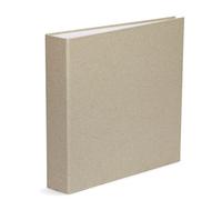 Mareli Álbum de fotos de 32 x 31 con anillas, cubierta de lino, 40 hojas blancas perforadas para álbumes de recortes, color crudo