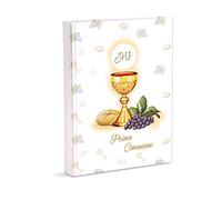 Mareli Álbum de Fotos, Primera comunión, 23 x 30 cm, 56 páginas Blancas y 4 páginas Personalizables, de cartón Grueso y Resistente intercaladas con pergamino