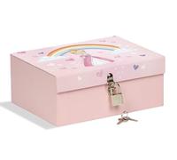 Mareli Caja con candado de 18,5 x 14 x 7,5 cm, ideal para guardar secretos, joyas y figuras, princesa