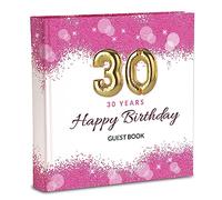 Mareli Libro de Invitados cumpleaños, Happy Birthday 30 Fucsia, cm 20X20 70 pagine