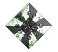 Mareli - Reloj de Pared 42 x 42 cm, silencioso, Esfera de Madera recubierta de Papel Laminado Mate Estampado Apto para salón, Cocina, Oficina