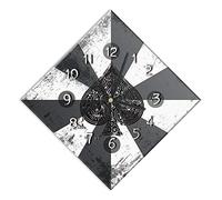 Mareli - Reloj de Pared 42 x 42 cm, silencioso, Esfera de Madera recubierta de Papel Laminado Mate Estampado Apto para salón, Cocina, Oficina