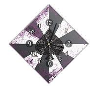 Mareli - Reloj de Pared 42 x 42 cm, silencioso, Esfera de Madera recubierta de Papel Laminado Mate Estampado Apto para salón, Cocina, Oficina