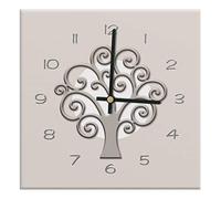 Mareli Reloj de Pared Cubierto con Papel Laminado Mate - Adecuado para Sala de Estar, Cocina, Oficina - Mecanismo silencioso