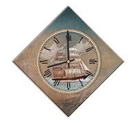 Mareli Reloj de Pared Cubierto con Papel Laminado Mate - Adecuado para Sala de Estar, Cocina, Oficina - Mecanismo silencioso