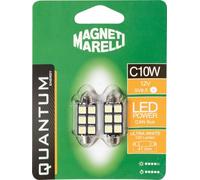 MARELLI Quantum Energy Bombilla torpedo para coche C5W, 3 LED, 2 piezas, 12 V, tecnología SV8.5, Can Bus LED, alimentación