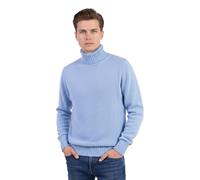 Marenza Jersey de cuello alto para hombre mezcla de cachemira fabricado en Italia suéter de cuello vuelto manga larga cachemira doble hilo otoño invierno pullover negro beige blanco gris chico polo
