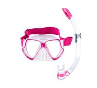 Mares Aquazone Combo Wahoo Neon, Conjunto Máscara y Tubo de Snorkel Adultos, Unisex, Rosa/Blanco Transparente