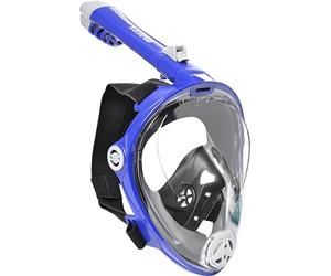 Mares Aquazone Full Face Mask - Masque Intégral Snorkeling Adulte, Jupe Silicone, Tuba Repliable, 3 Tailles