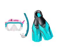 Mares Aquazone Set Nateeva Keewee Jr, Conjunto con Máscara Tubo y Aletas de Snorkel Niños, Unisex, Agua, XS