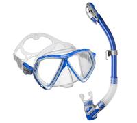 Mares Combo La Costa Dry - Kit de máscara de Tubo para Adultos, Vidrio Templado, Snorkel 100% Dry Top, válvula de Purga