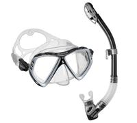 Mares Combo La Costa Dry - Kit de máscara de Tubo para Adultos, Vidrio Templado, Snorkel 100% Dry Top, válvula de Purga