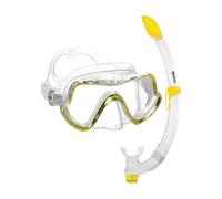 Máscara y Tubo Mares Aquazone Combo Pure Vision, Conjunto Máscara y Tubo de Snorkel Adultos, Unisex, Amarillo
