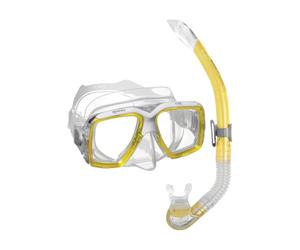 Mares Combo Ray - Set de Snorkel Adulto con máscara de Silicona Personalizable y Tubo Semi-seco con Boquilla de Silicona