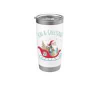 Mares & Greetings Beachy Christmas Vaso térmico de acero inoxidable de doble pared