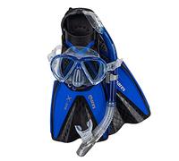 Mares Máscara Tubo y Aletas Aquazone Set X-One Marea, Conjunto con Máscara Tubo y Aletas de Snorkel Adultos, Unisex, Azul, Blanco/Lime, L/XL