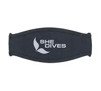Mares Mask Strap Trilastic She Dives - Correa para Gafas para Mujer, Color Negro, Talla Bx