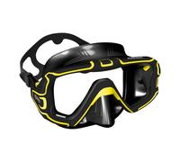 Mares Pure Edge, Máscara de Buceo Fabricada con Silicona Líquida Hipoalergénica, Talla Unica, Unisex, Negro/Amarillo