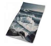 Mares Salvajes Impresos Polainas De Cuello 26X30Cm Respirable Cuello Pañuelo Protección Solar Bandana para Senderismo Correr Caza