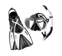 Mares Set Marea X-One - Kit de Snorkel Adulto con máscara de Silicona, Aletas Channel Thrust Ajustables sin Hebilla y Tubo Semi-seco ergonómico