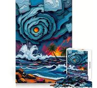 Mares tormentosos y remolinos celestiales una Danza del Caos para Adultos Rompecabezas de 1000 Piezas Rompecabezas Mental Divertido y Relajante Montaje de imágenes Una cálida Sorpresa 38x52cm