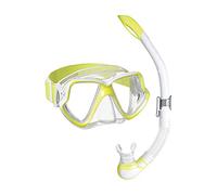Mares Wahoo Neon Combo - Set de Snorkel para Adultos con máscara de Silicona y Tubo Semi-seco con válvula, Ideal para Buceo y exploración