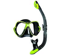 Mares X Vision máscara y Ergo Dry Snorkel Set. Todos los negro lima Trim