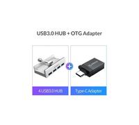 (Marfil) Concentrador USB 3.0 con fuente de alimentación Adaptador divisor USB 3.0 Divisor múltiple