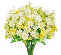 Margarita artificial - 6 paquetes de flores decorativas resistentes a los rayos UV para uso en interiores y exteriores, perfectas para jarrones, tumbas y jardines